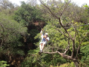 ziplining at Hacienda Guachipelin