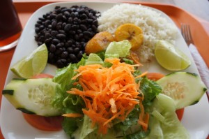 Typical casado meal in Costa Rica